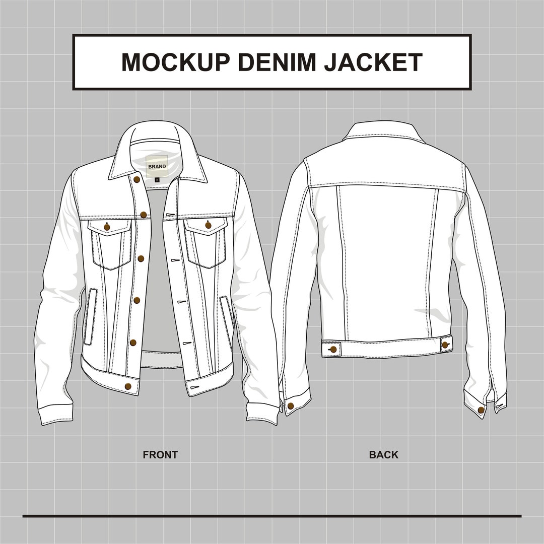Denim Jacket Vector Mockup Etsy Denim Jacket Vector Mockup Etsy