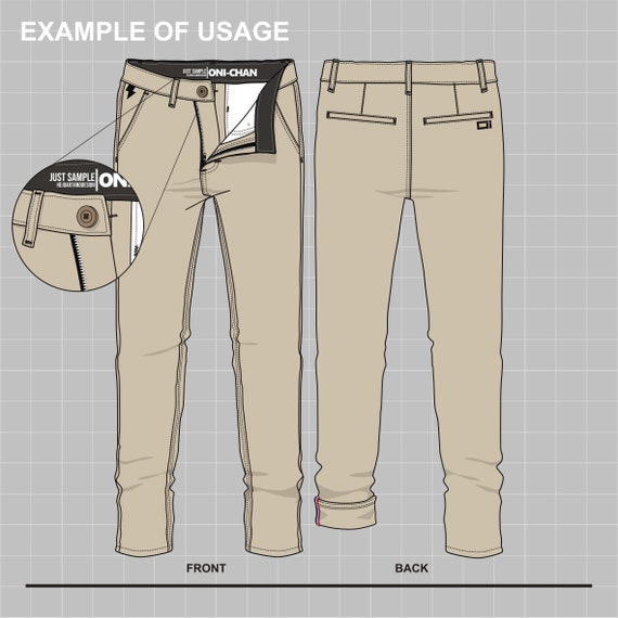 パンツ DRAWING CHINO PANTS Chino Pant Vector Mockup Template Illustrator - Etsy