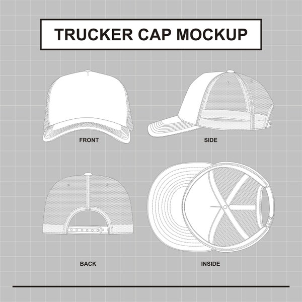 Trucker Cap Vector Mockup Illustration