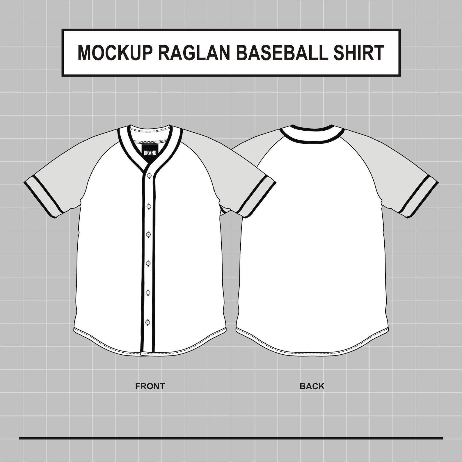 Baseball Shirt Raglan Vector Jersey Mockup Illustrator CAD Drawing - Etsy
