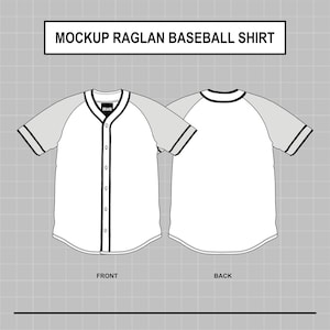 Baseball Shirt Raglan Vector Jersey Mockup Illustrator CAD Drawing