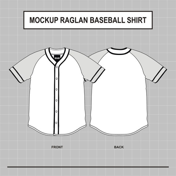 Baseball Shirt Raglan Vector Jersey Mockup Illustrator CAD 