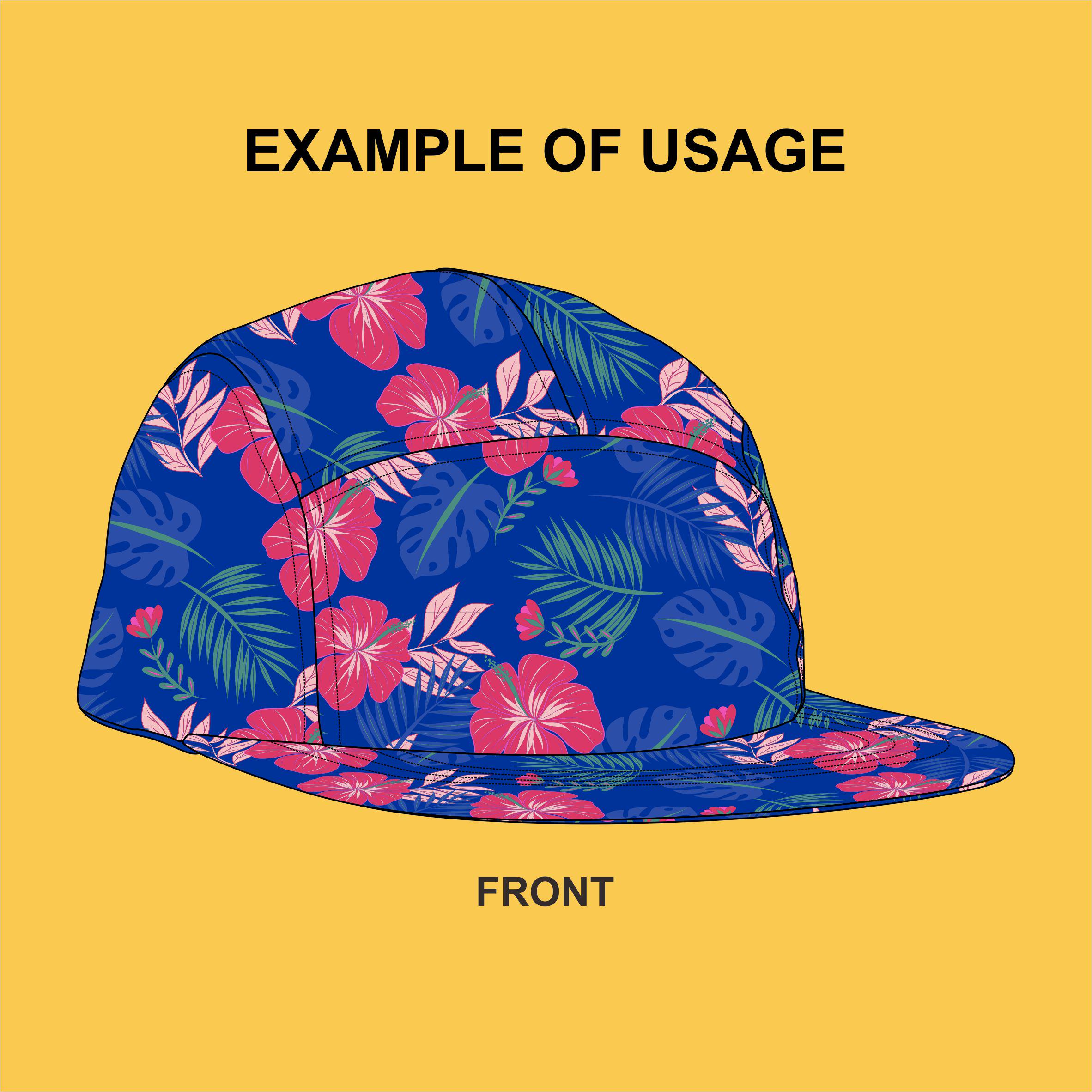 Five Panel Cap Vector Mockup Illustration Design Template | PNG, SVG ...