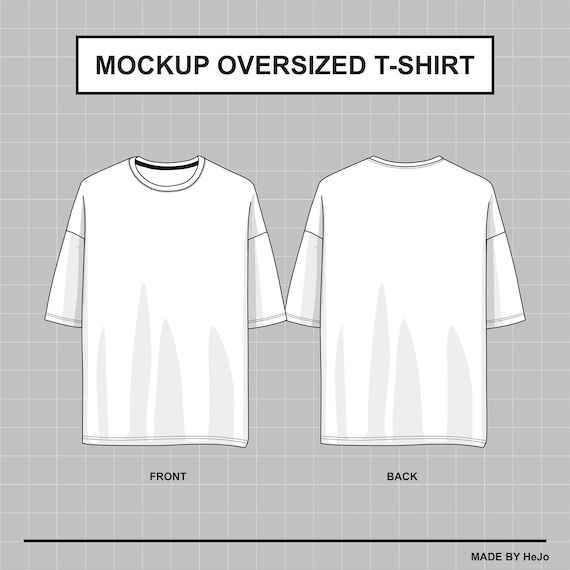 Oversized T-Shirt Mockup Vector - Etsy