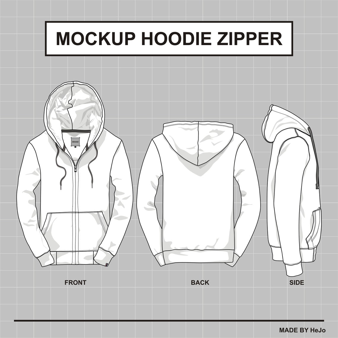 Mockup Hoodie Zipper Jacket Template - Etsy