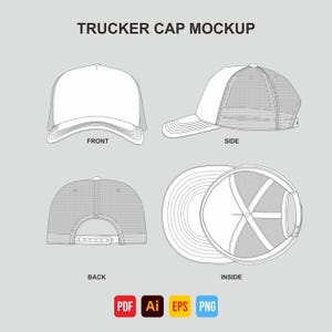 Trucker Cap Vector Mockup Illustration
