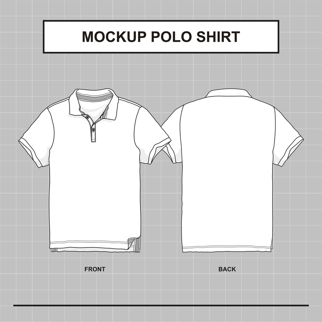 Polo Shirt Collared Shirt Vector Template Mockup - Etsy