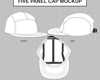 Five Panel Cap Vector Mockup Illustration