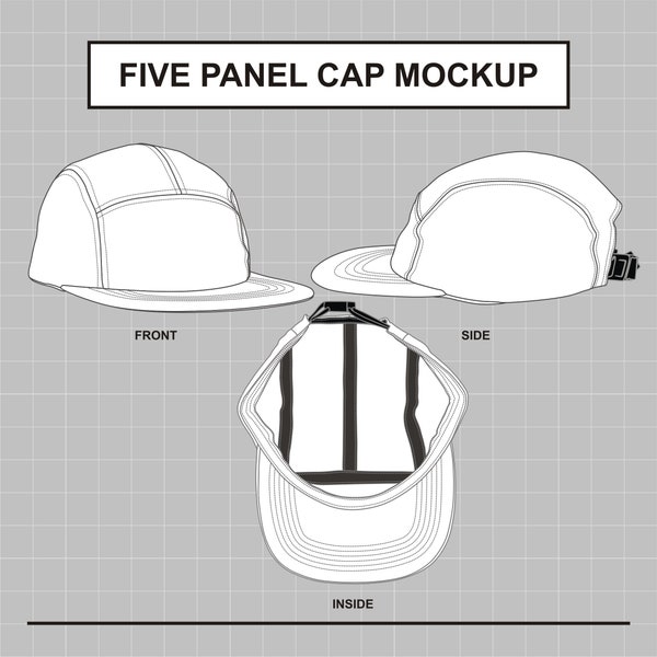 Five Panel Cap Vector Mockup Illustration