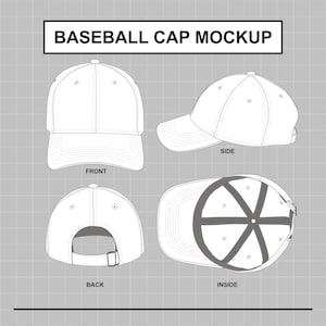 Baseball Cap Mockup Vector Illustrator Template
