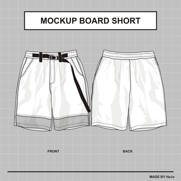 Board Shorts Mockup Vector