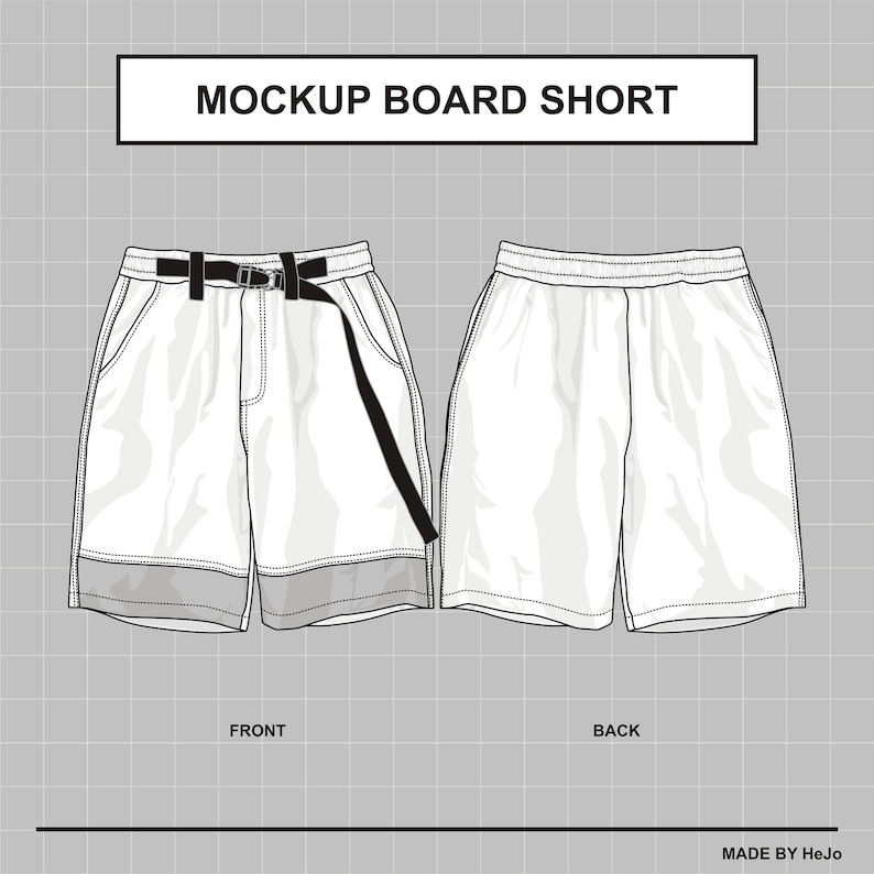 Board Shorts Mockup Vector Etsy