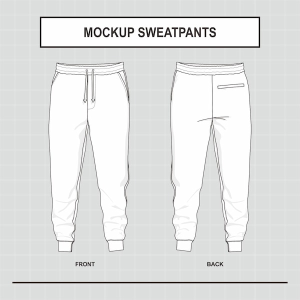 Vector Mockup of Sweatpants Illustrator