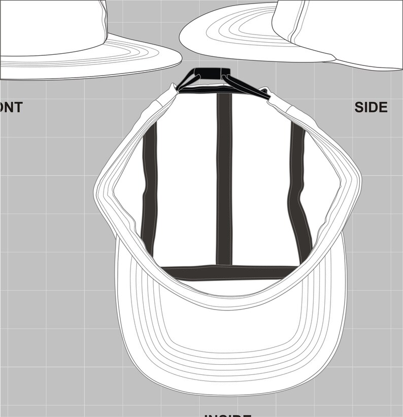Five Panel Cap Vector Mockup Illustration Design Template | PNG, SVG ...
