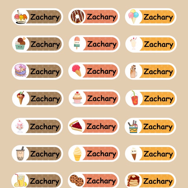 Daycare Labels for Kids Printable Canva Template School Supply - Etsy