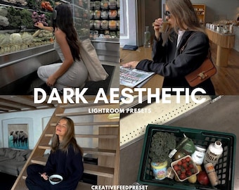 5 Dark Aesthetic Presets Lightroom, Dark Preset, Low Exposure Filter for Instagram Influencers, Trendy Noir Preset Influencers and Bloggers