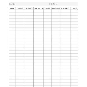 HOMESCHOOL HOUR LOG Hour Log for Homeschoolers Hour Log - Etsy