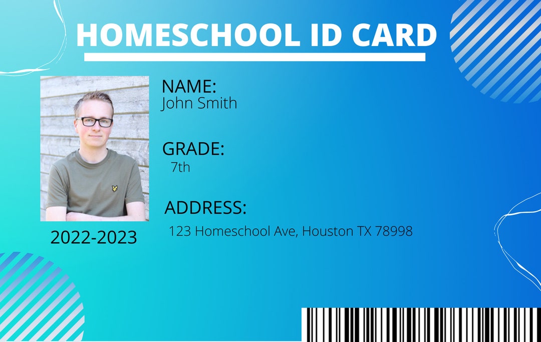 Homeschool Id Card Editable, Homeschool Child Id, Custom Id Printable ...