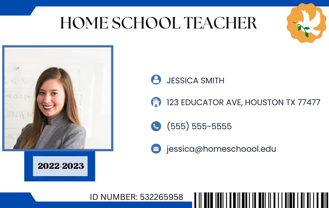 Homeschool Id Card Editable, Homeschool MOM, Custom Id Printable ...