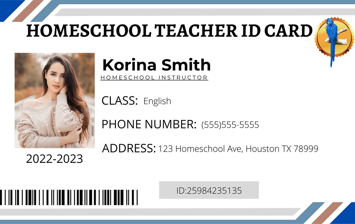 Homeschool Id Card Editable, Homeschool MOM, Custom Id Printable ...