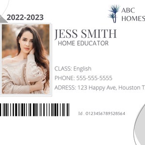 Homeschool Id Card Editable, Homeschool MOM, Custom id Printable Digital download, Identification Card, homeschoolers homeschool