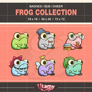 Frog cute badges | Twitch badges | | emblems Cheer Bit Stream