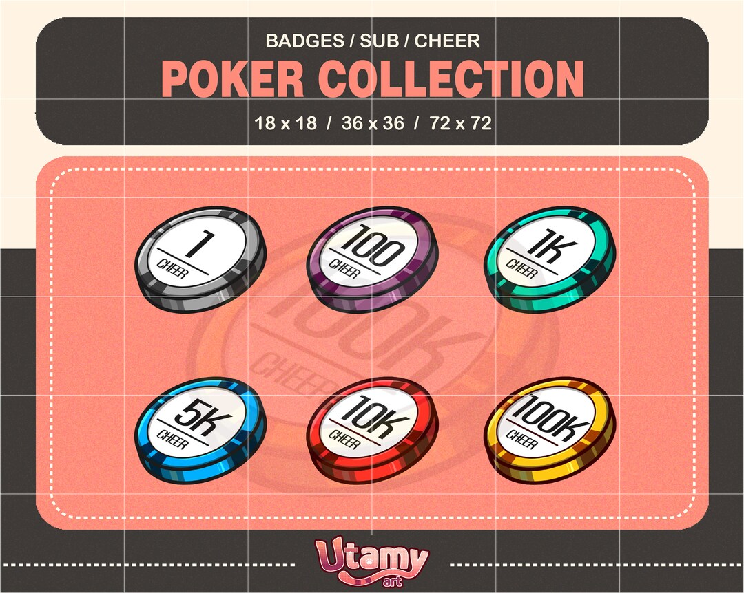Casino Poker Collection | Twitch Money Badges | | Emblems Cheer Bit ...
