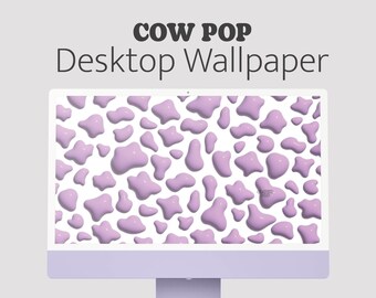 Purple Aesthetic Cow Print Desktop Wallpaper | Mac Windows laptop computer  aesthetic bloggers students influencers cow print