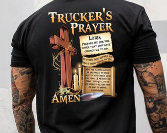 Trucker Shirt | Trucker T-Shirt | Trucker Gift | Truck Driver Shirt | Trucking Shirt | Trucker’s Prayer Amen Shirt