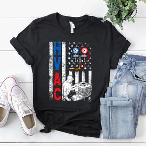 HVAC Technicians Shirt / Hvac Tech Shirt / Hvac Technician Gift / Distressed Proud USA HVAC Tech American Flag Shirt
