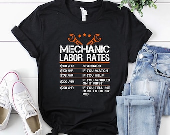 Camiseta de mecánico / Camiseta de mecánico / Sudadera con capucha de mecánico / Regalo de mecánico / Camiseta divertida con tarifa por hora de mecánico
