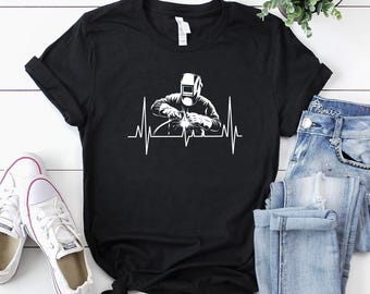 Welder Shirt / Welder T-Shirt / Welder Gift / Gift for Dad / Welder Dad Shirt / Welding Heartbeat Shirt