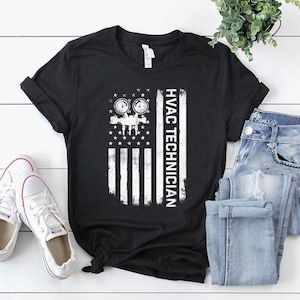 HVAC Technicians Shirt / Hvac Tech Shirt / Hvac Technician Gift / Patriotic HVAC Technician US Flag Shirt
