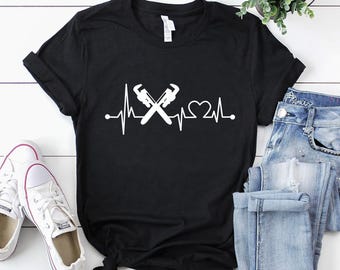 Maglietta da idraulico / Maglietta da idraulico / Felpa con cappuccio da idraulico / Regalo da idraulico / Maglietta con battito cardiaco da idraulico