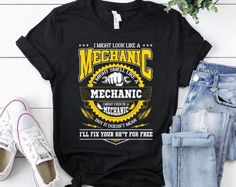Camiseta de mecánico / Camiseta de mecánico / Sudadera con capucha de mecánico / Regalo de mecánico / Camiseta "Puede que parezca un mecánico"