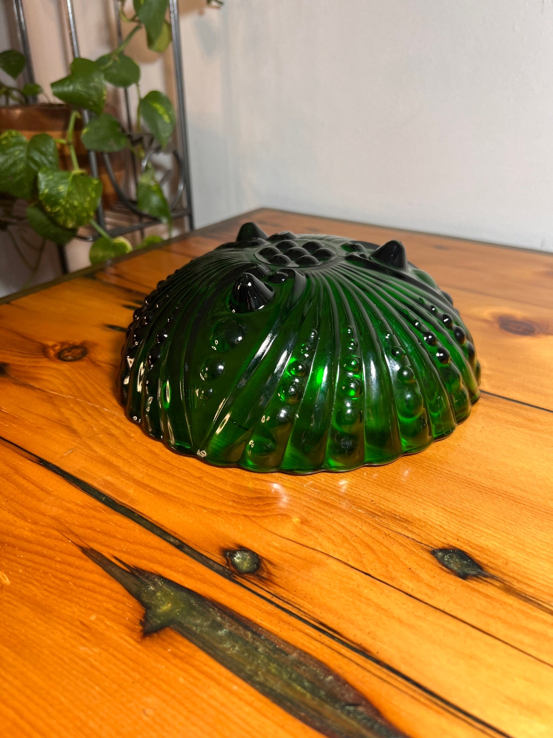 Vintage Midcentury Oyster and Pearl ANCHOR HOCKING Dark Emerald Green