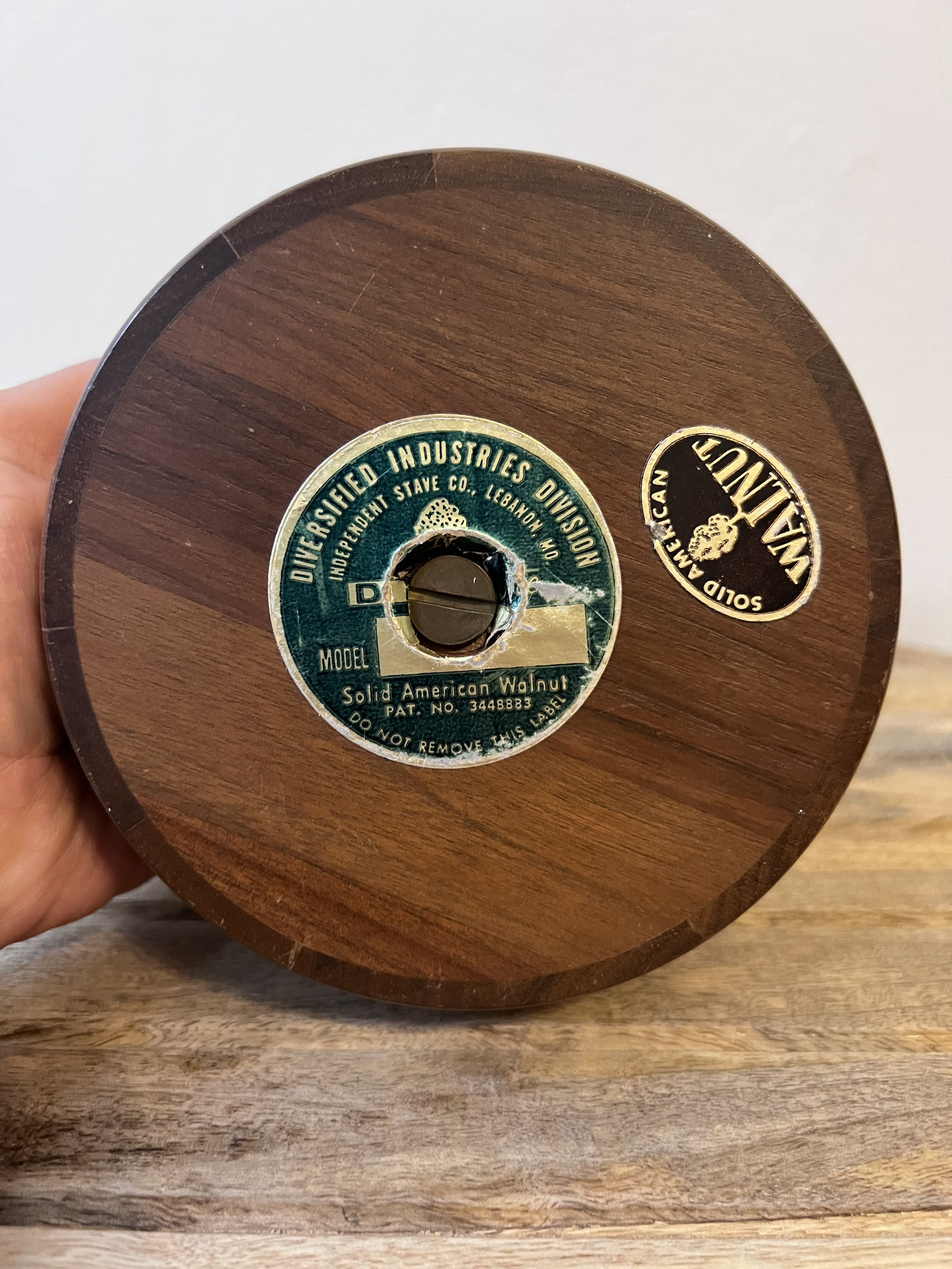 1960s Solid American Walnut Nut/appetizer Bowl With Metal Handle