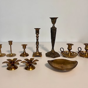 Variety of VTG Brass Candle Holders