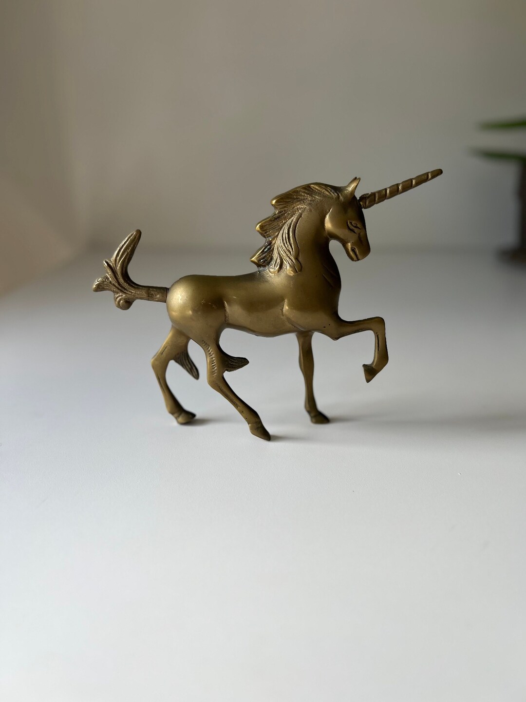 8 Vintage Solid Brass Unicorn Figurine Etsy