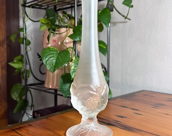 Fenton Satin Glass Bud Vase 10”
