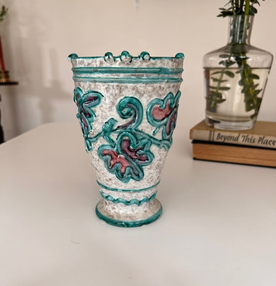 Vintage Fratelli Fanciullacci Italian Pottery Vase: Mid-Century Floral Decor