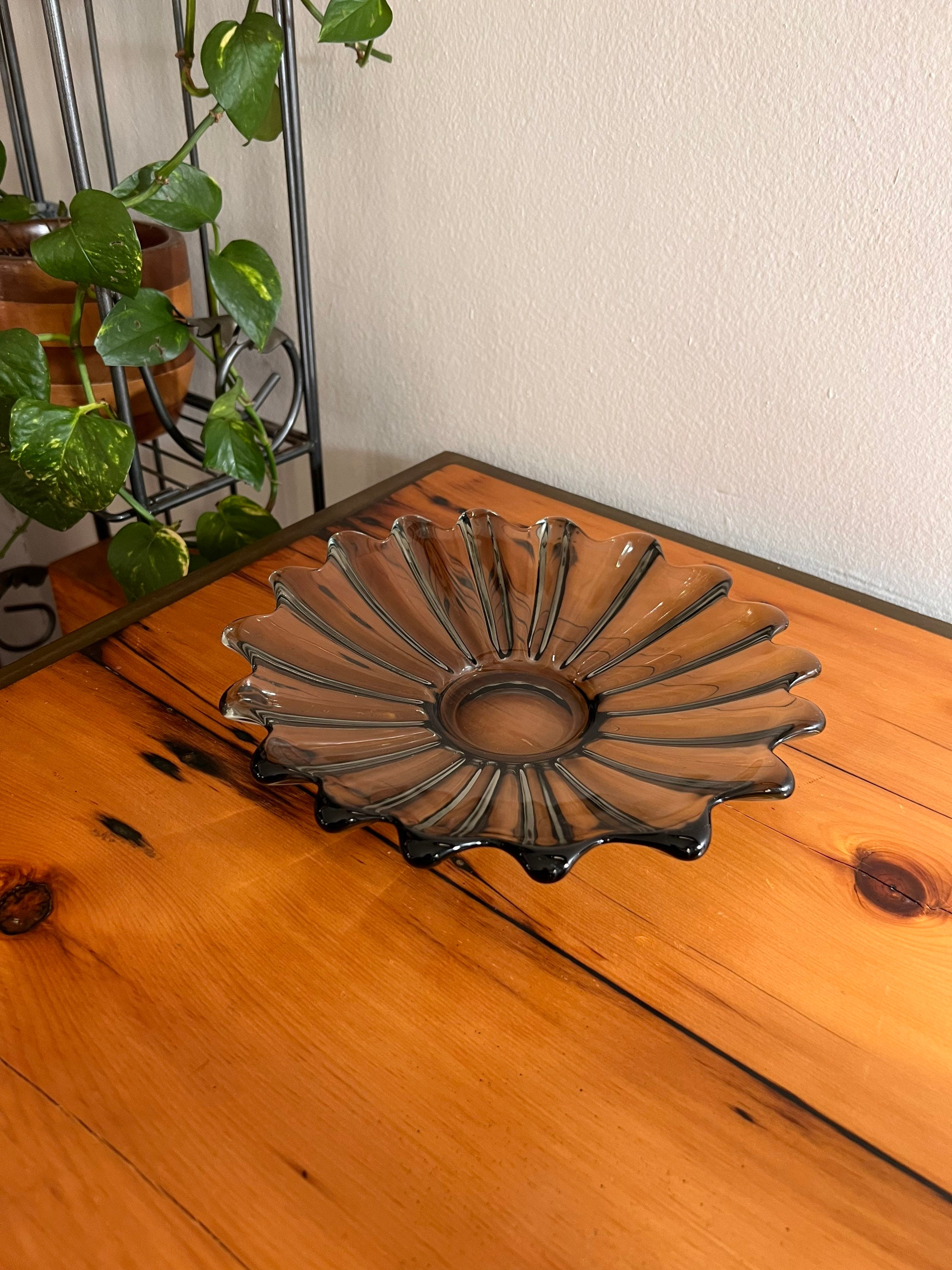 Vintage Celestial Smoke Gray Art Glass Bowl by Federal Glass Etsy