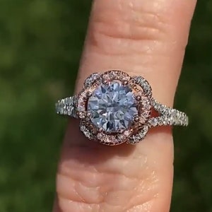 Victorian 3 CT Round Cut Moissanite Diamond Engagement Ring 10K 14K 18K Solid White Yellow and Rose Gold Wedding Ring Anniversary ring