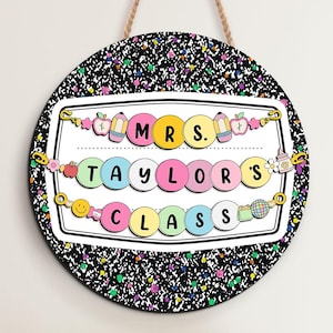 Personalized Teacher Sign, Custom Teacher Name Sign, Teacher Gifts, Teacher Bracelet Door Sign, Teacher Appreciation Gifts, Clasroom Decor