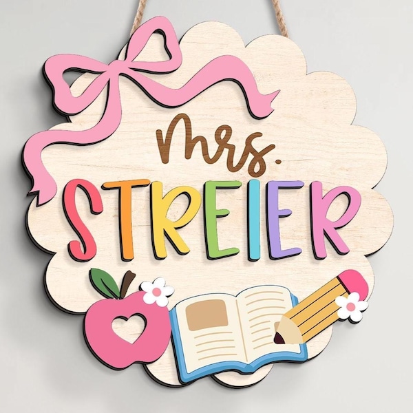Personalized 3D Teacher Door Sign: Back to School Classroom Decor