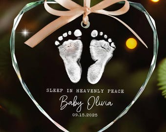 Personalized Memorial Baby Loss Ceramic Heart Ornament: Infant Loss Sympathy Gift, Miscarriage Keepsake