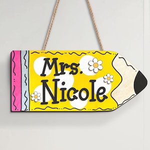 Personalized 3D Teacher Door Hanger, Teacher Name Door Sign, Teacher Appreciation Gifts, Classroom Welcome Sign, Back to School Decor Gift