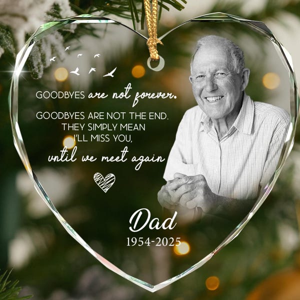 Dad Memorial Christmas Ornament: Glass Remembrance Keepsake