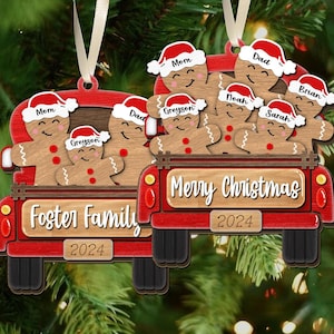 Personalized Gingerbread Christmas Ornament 2024, Custom Truck Family Ornament, Custom Christmas Gift,Personalized Xmas Gift,Christmas Decor