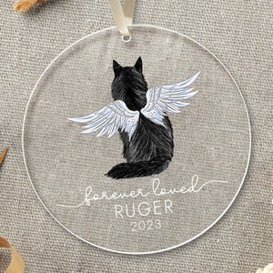 Cat Memorial Ornament, Cat Xmas Ornament, Christmas Gifts for Pet Lovers, Loss of Cat Ornament 2024, Cat Sympathy Gift, Memorial Keepsake